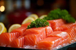 三文鱼寿司日本料理摄影图