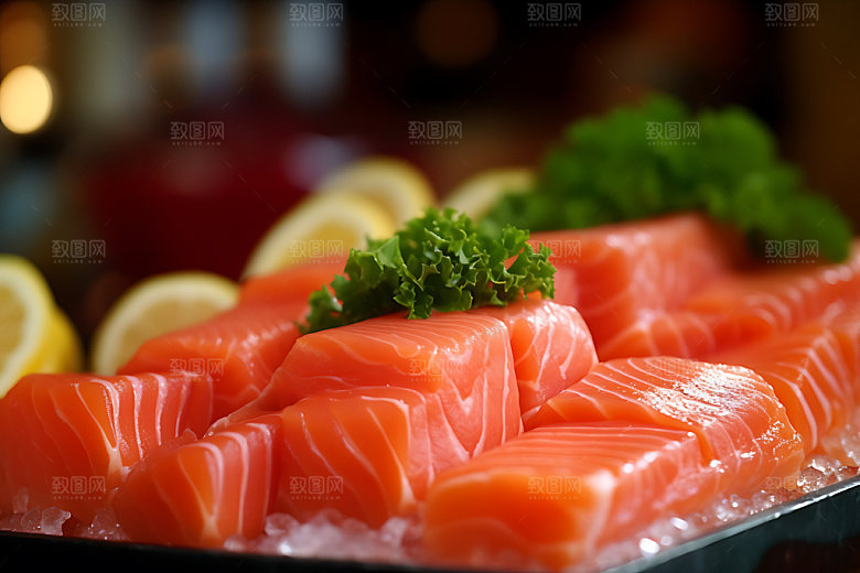 三文鱼寿司日本料理摄影图