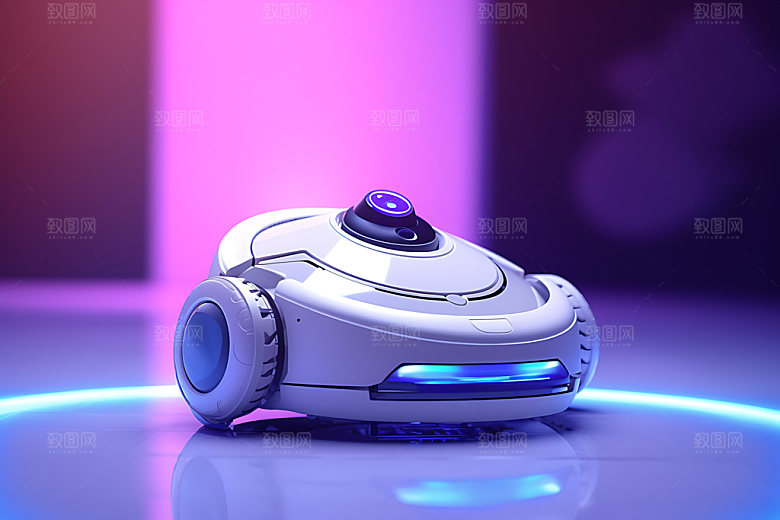 扫地机器人清洁工具产品效果图