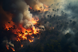 森林大火火灾山火摄影图
