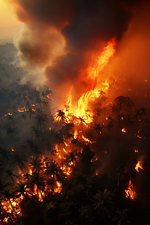 森林大火灾难山火摄影图