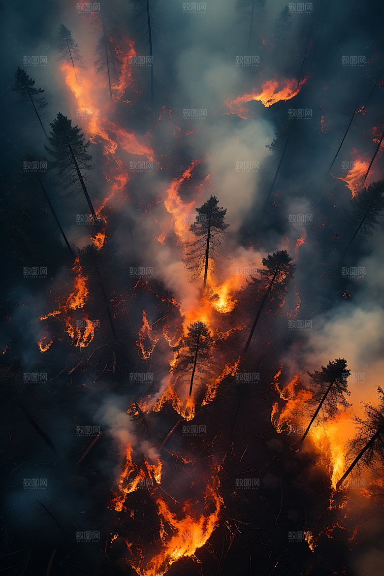 森林大火山火自然灾害摄影图