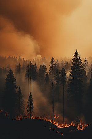 森林大火高清燃烧摄影图