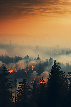 森林大火灾难高清摄影图