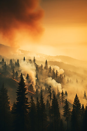 森林大火火灾自然灾害摄影图