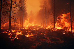 森林大火高清山火摄影图