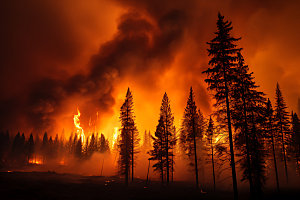 森林大火火灾燃烧摄影图