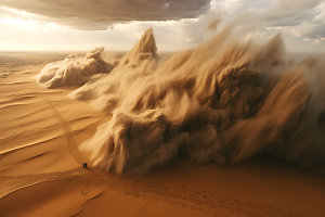 沙尘暴极端天气自然灾害摄影图
