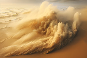 沙尘暴沙漠风暴极端天气摄影图