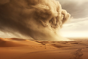 沙尘暴高清沙漠风暴摄影图