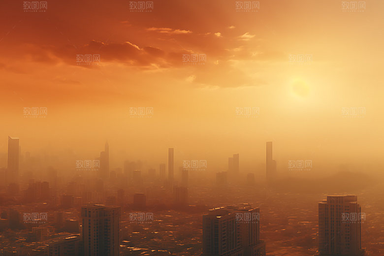 沙尘暴极端天气沙漠风暴摄影图