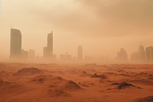 沙尘暴自然灾害黄沙漫天摄影图