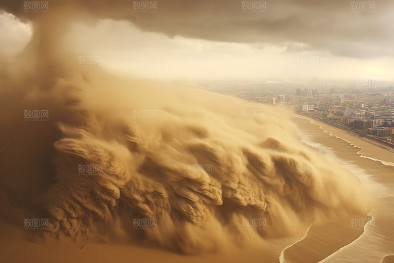 沙尘暴高清极端天气摄影图