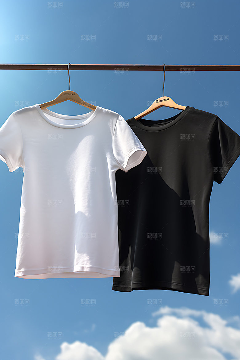晒衣服高清晾晒摄影图