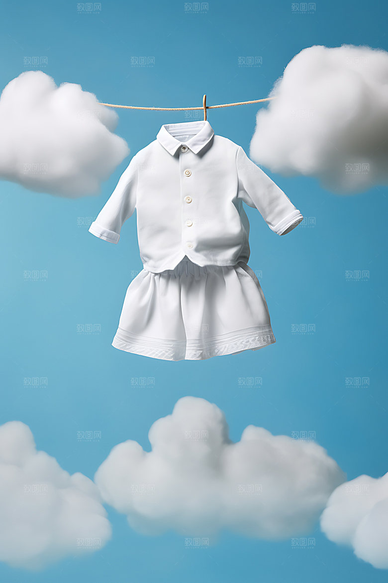 晒衣服家居生活高清摄影图