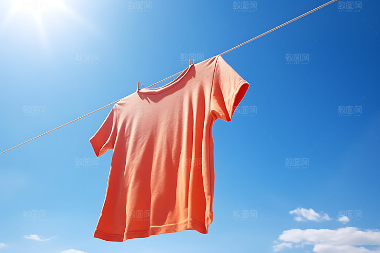 晒衣服晾衣服晾晒摄影图