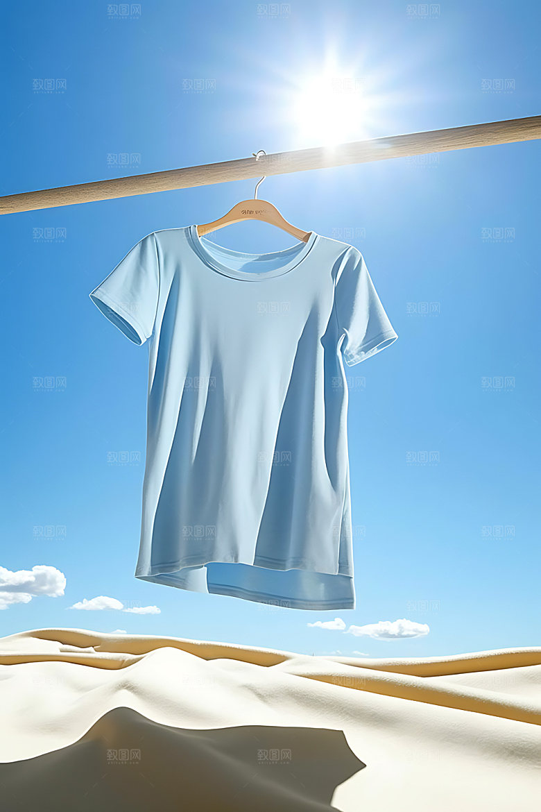 晒衣服生活场景清新摄影图