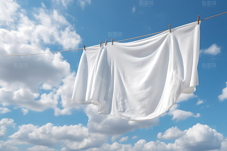 晒衣服家居生活晾衣服摄影图