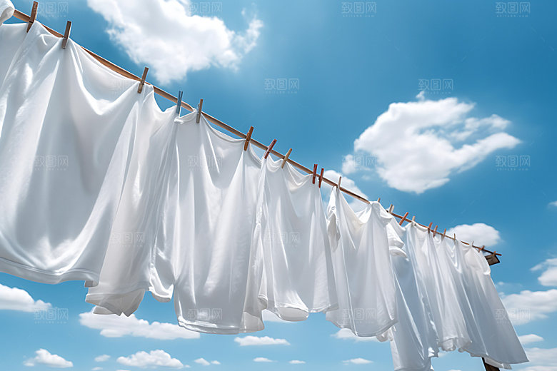 晒衣服生活场景高清摄影图