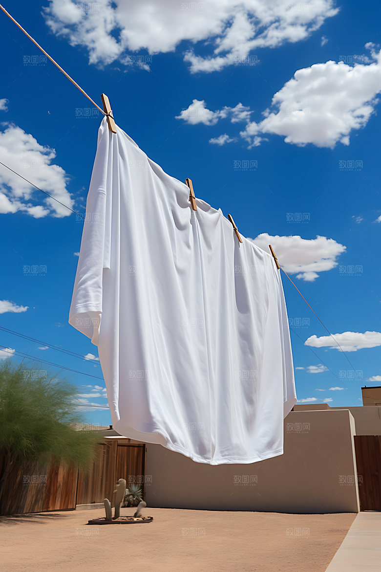 晒衣服家居生活高清摄影图