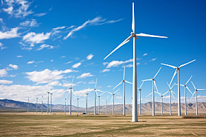 风力发电风车高清摄影图