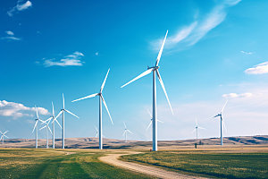风力发电高清风能电站摄影图