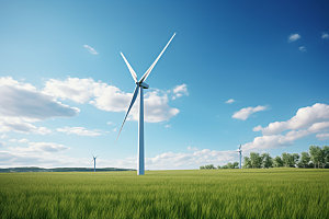 风力发电清洁能源风车摄影图
