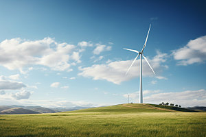 风力发电清洁能源风能电站摄影图