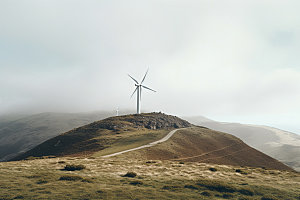 风力发电高清风能电站摄影图