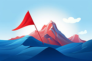 山顶红旗活动企业文化元素