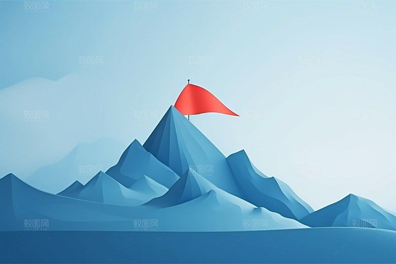 山顶红旗登高目标元素