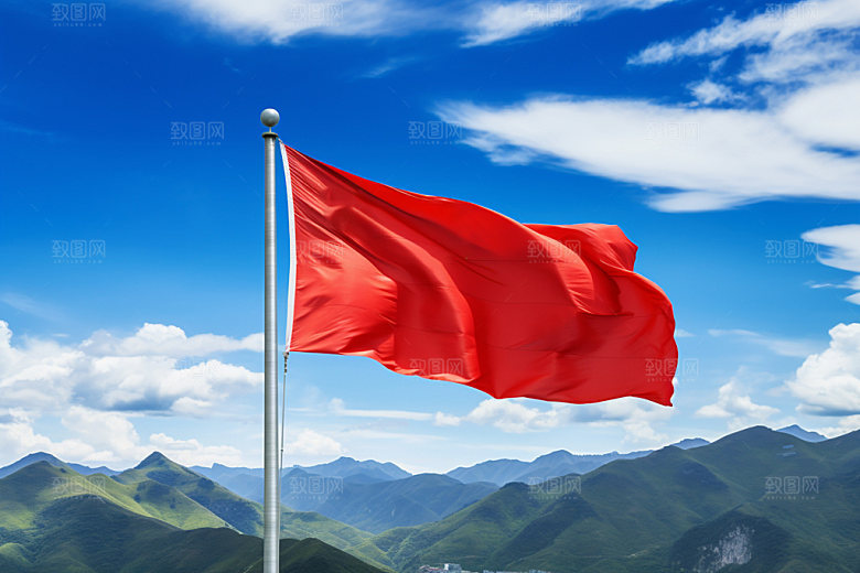 山顶红旗登高目标元素