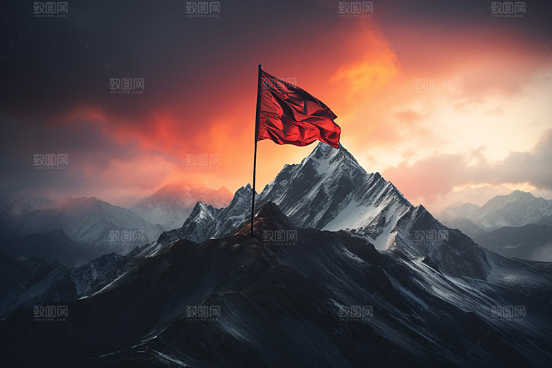 山顶红旗目标企业文化元素