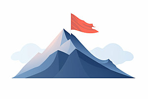 山顶红旗登山活动元素