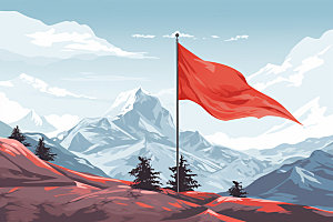 山顶红旗目标企业文化元素