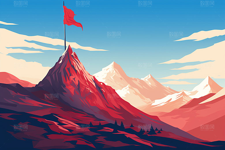 山顶红旗企业文化团建元素