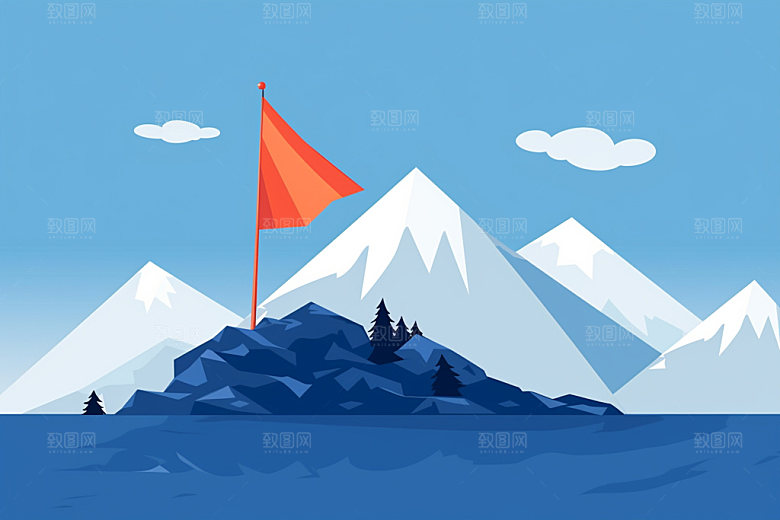 山顶红旗团建企业文化元素