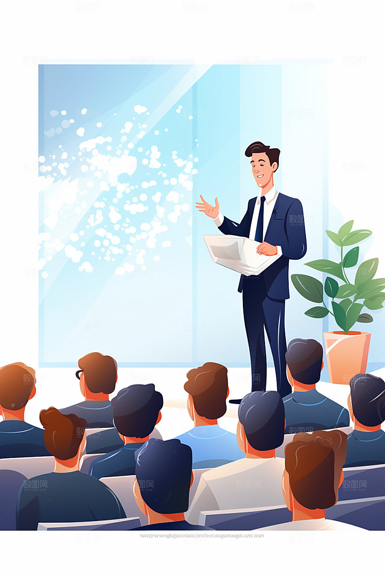 老师上课培训教学扁平风插画