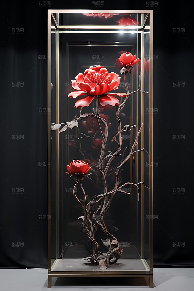产品展柜渲染展台展架效果图