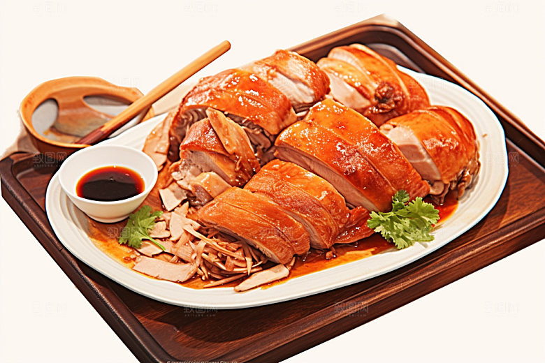 烧鸡特色美食烤鸡插画