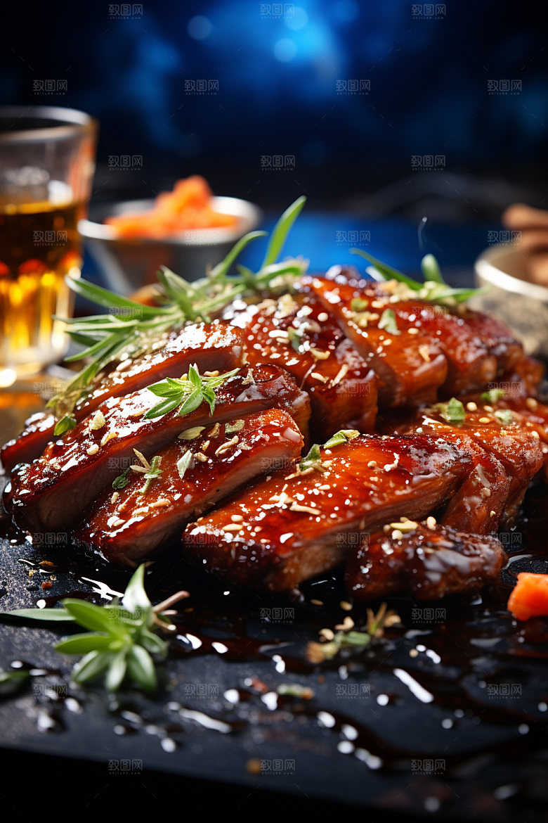 烧鸡粤菜广式料理摄影图