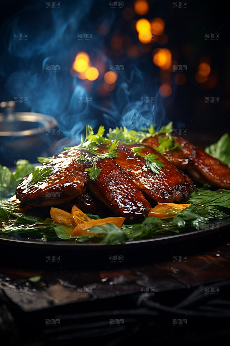 烧鸡烧腊广式料理摄影图