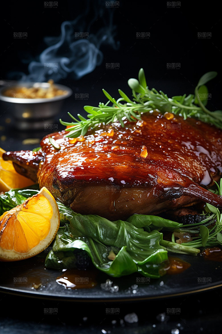 烧鸡粤菜广式料理摄影图