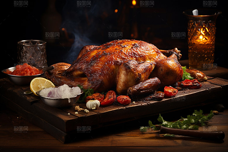 烧鸡烧腊特色美食摄影图
