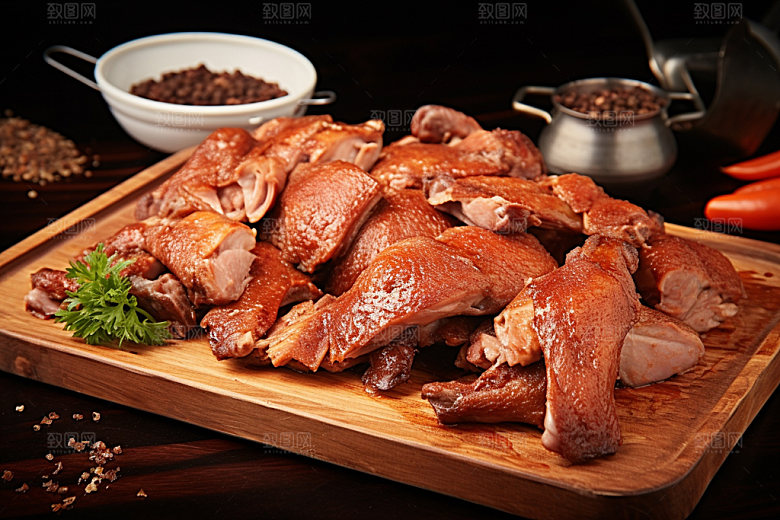 烧鸡粤菜腊味摄影图