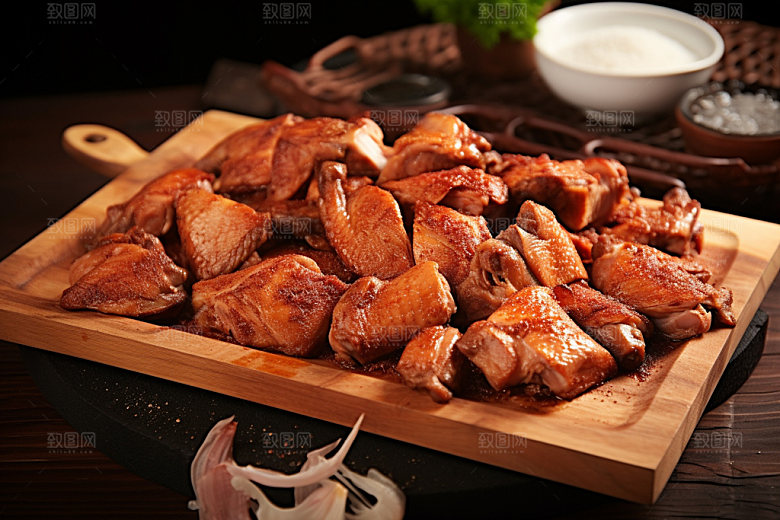 烧鸡粤菜广式料理摄影图
