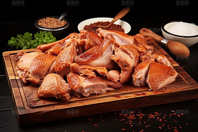 烧鸡腊味粤菜摄影图