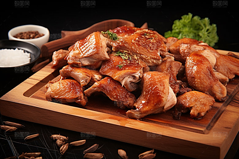 烧鸡烤鸡美味摄影图