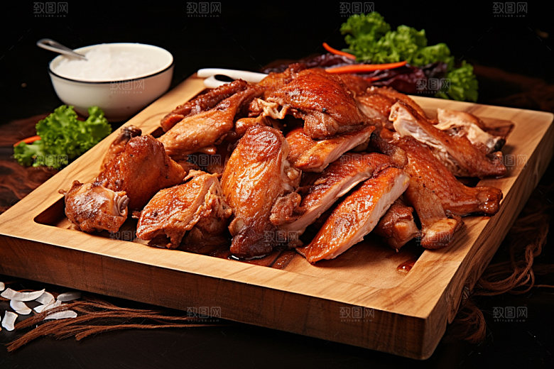 烧鸡粤菜特色美食摄影图