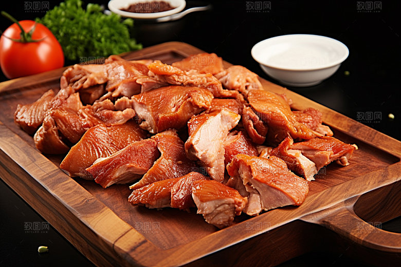 烧鸡腊味广式料理摄影图